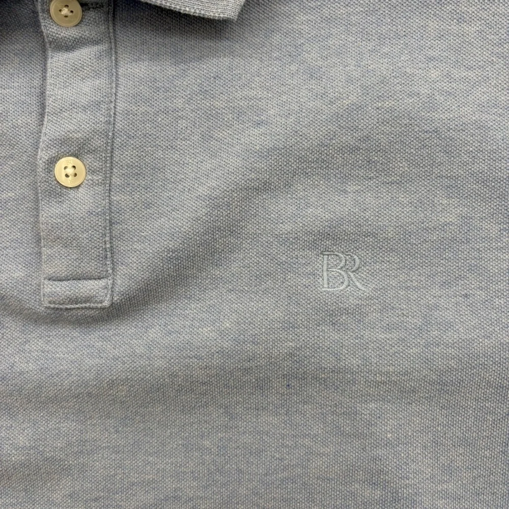 Banana Republic Mens XL Blue Organic Cotton Pique Short Sleeve Polo Shirt Logo